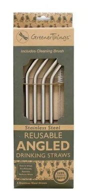 Angled Stainless Steel Straws
