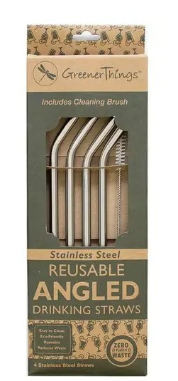 Angled Stainless Steel Straws